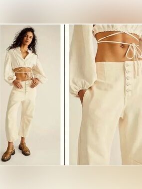 We The Free Osaka Mid Rise Barrel Jeans - cream